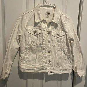 Jcrew white jean jacket small